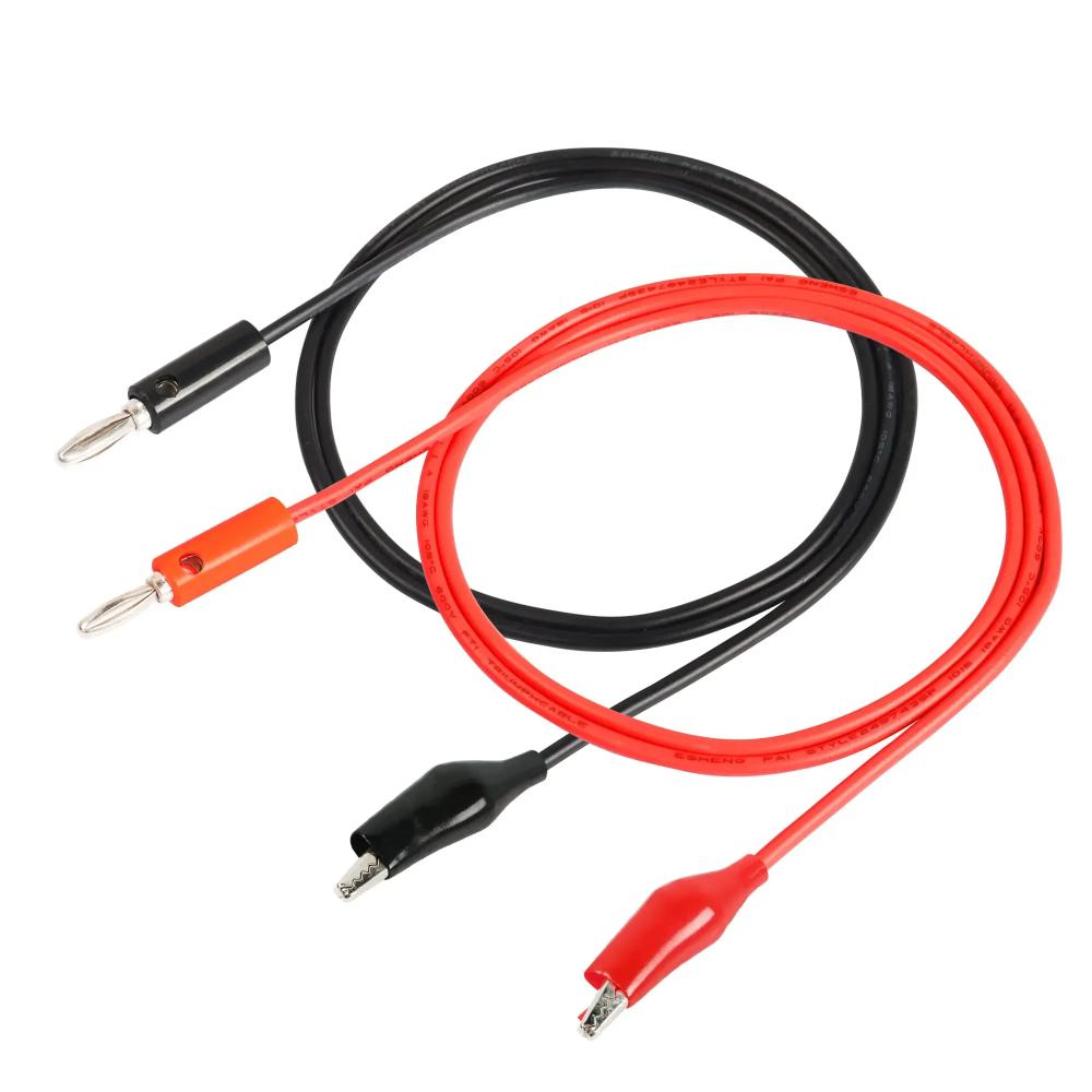 2 ks 18AWG 4mm banánkový konektor na krokosvorku testovací vodič kabelová sada 1M pro měřicí nástroj multimetru