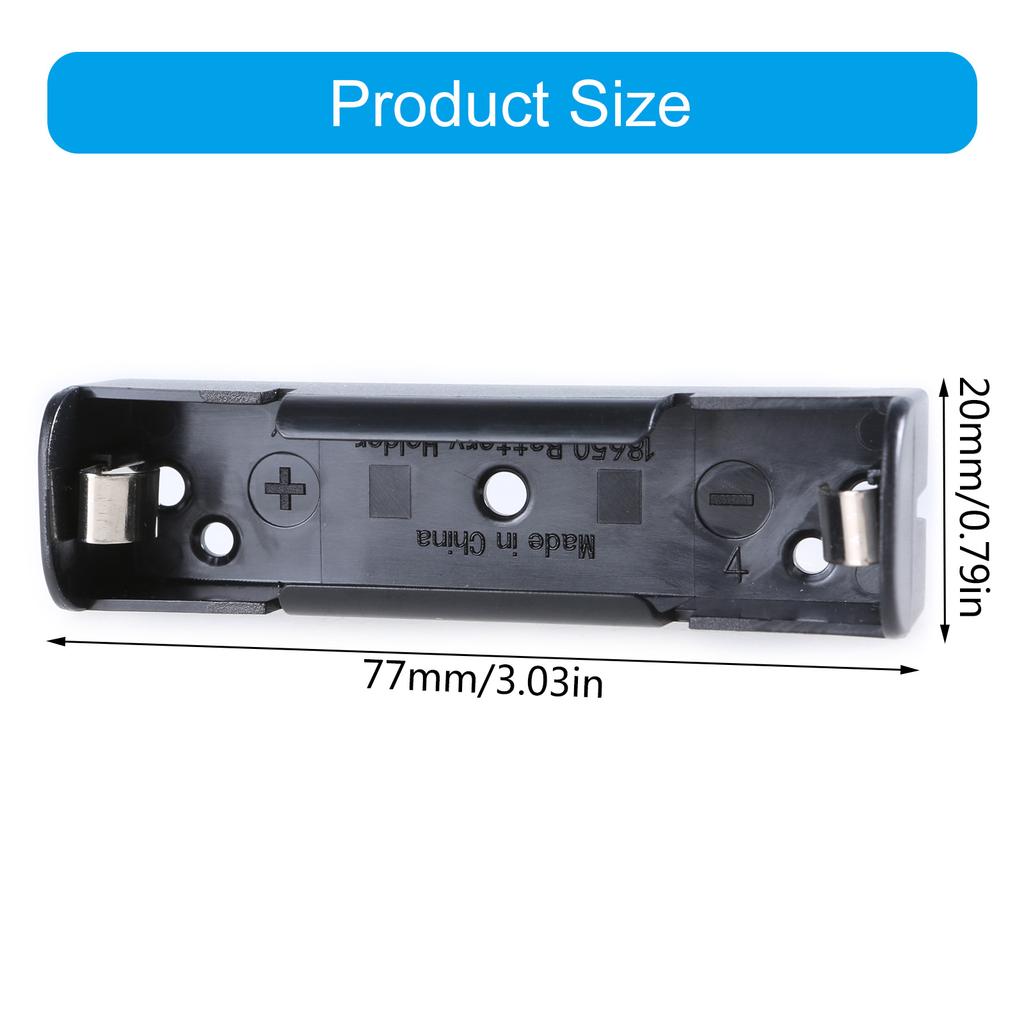 18650 Battery Holder Case Box with Shrapnel Single Slot Battery Storage Box Organiser 1-Slot Solderless with Hard Pin