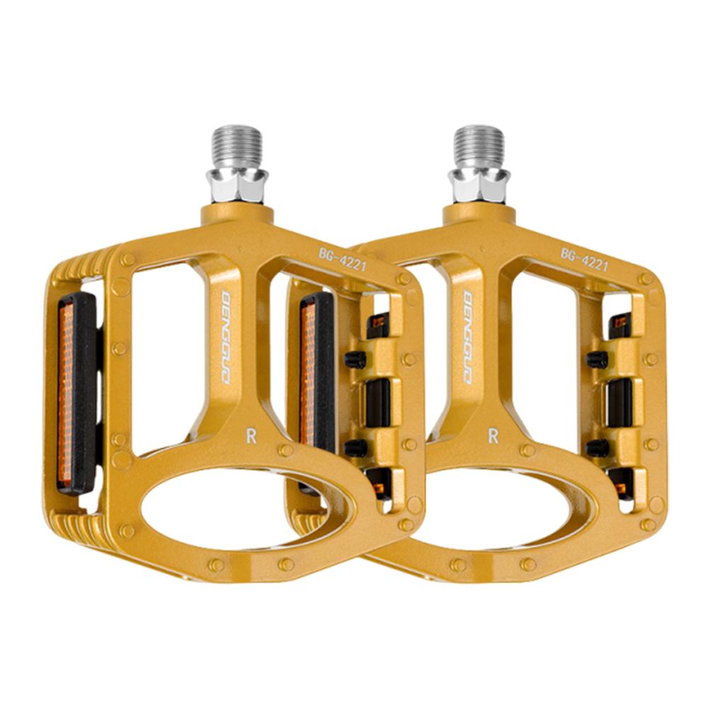 Mountain Bicycle Pedal Ultra-Light Road Bike Alloy Pedal Waterproof Double DU Bicycle Pedal for Night Riding Bicycle Accessories