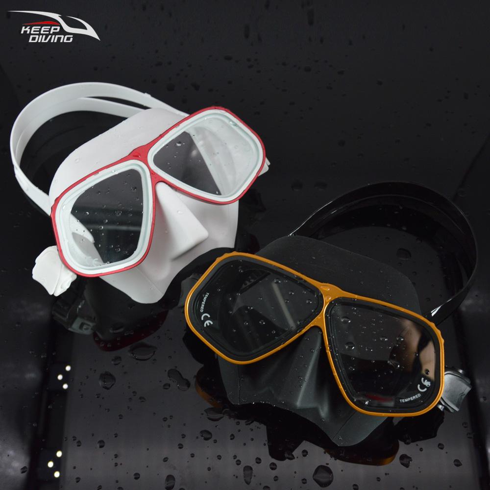 Free Diving Mask Ultra Low Volume Snorkeling goggles  Color Alloy Frame  Diving Goggles For Scuba Dive