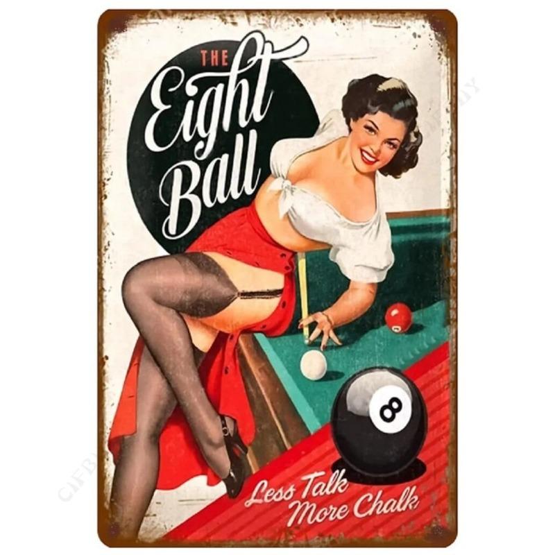 Billiard Metallposter Schild, Spielzimmer Wanddekoration