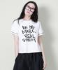 Deumakeu Logo Stitch Contrast Semi-Crop Short Sleeve T-Shirt Ivory