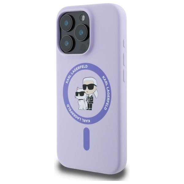 Karl Lagerfeld Klhmp16Lscmkcrhu Iphone16 Pro 6.3 Fioletowy/Purple Hardcase Silicone Karl&Choupette Ring Magsafe