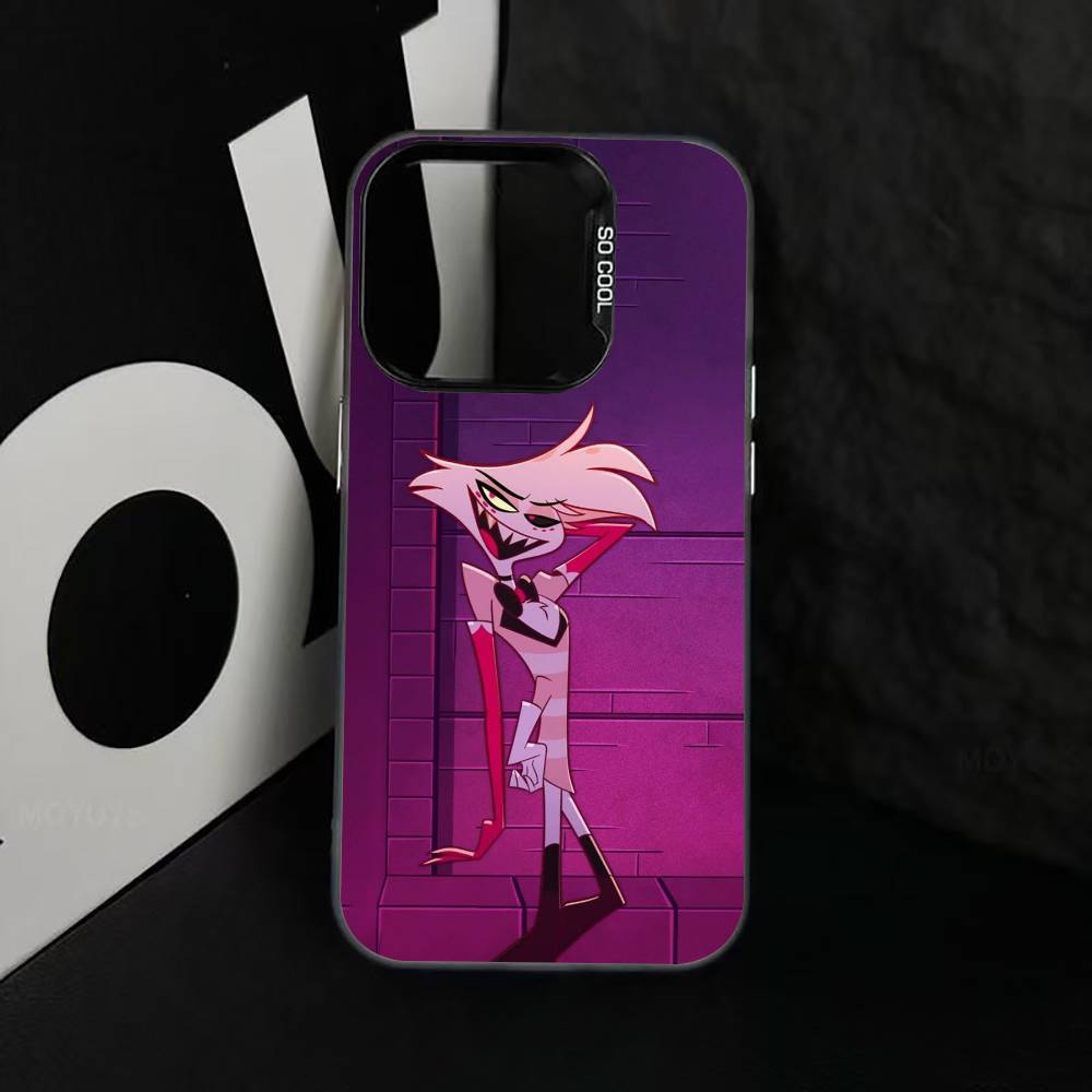H-Hazbin A-Angel Dust Phone Case For iPhone 17,16,15,14,13,12,11 Plus,Pro Max,XS,Colorful Silver Phone Case Funda Cover