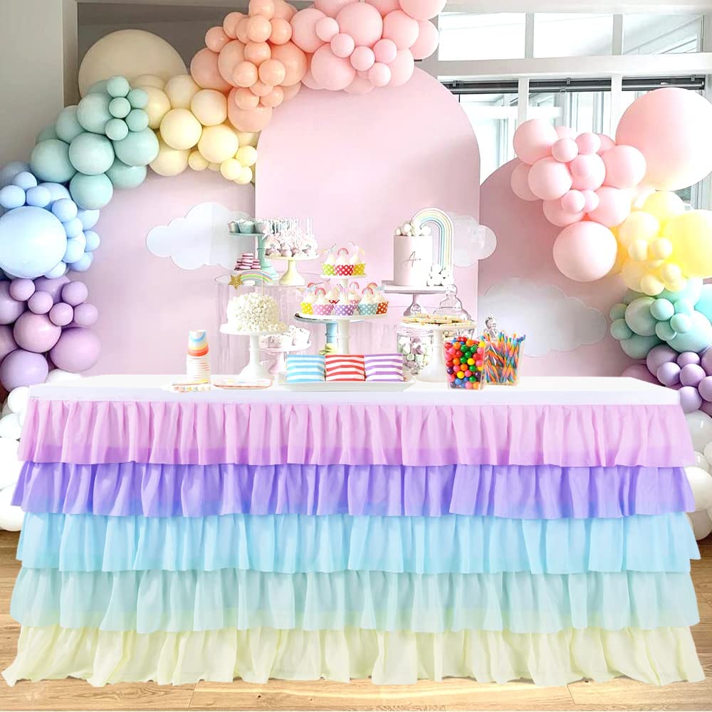 Tulle Table Skirt Tutu Tablecloth Tableware for Baby Shower Birthday Party Decorations Banquet Wedding Home Party Table Supplies