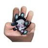 100% HANDMADE Oval Shape Fake Nail With Glue Dark Green Cat Eye Acrylic Press On Artificial Fake Nails Reusable Nails
