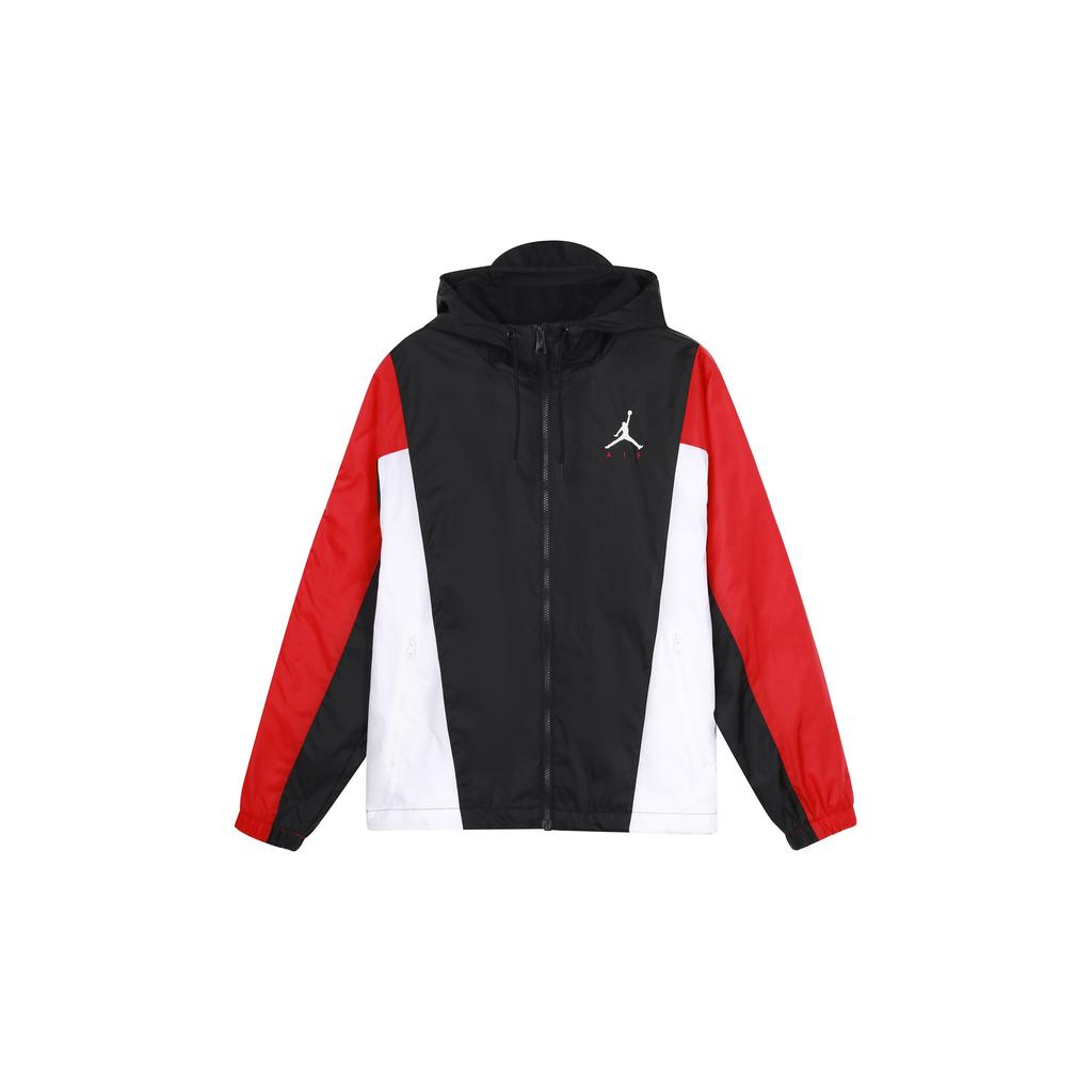 Jordan Windbreaker Casual Sports Splicing Hooded Training Logo Woven Jacket Men Outerwear Black DQ8642-010