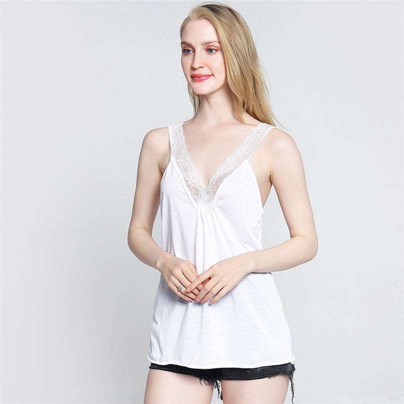European Style Elegant Shirt Women's Fashion Sleeveless Lace Sexy Casual Tank Tops Shirts