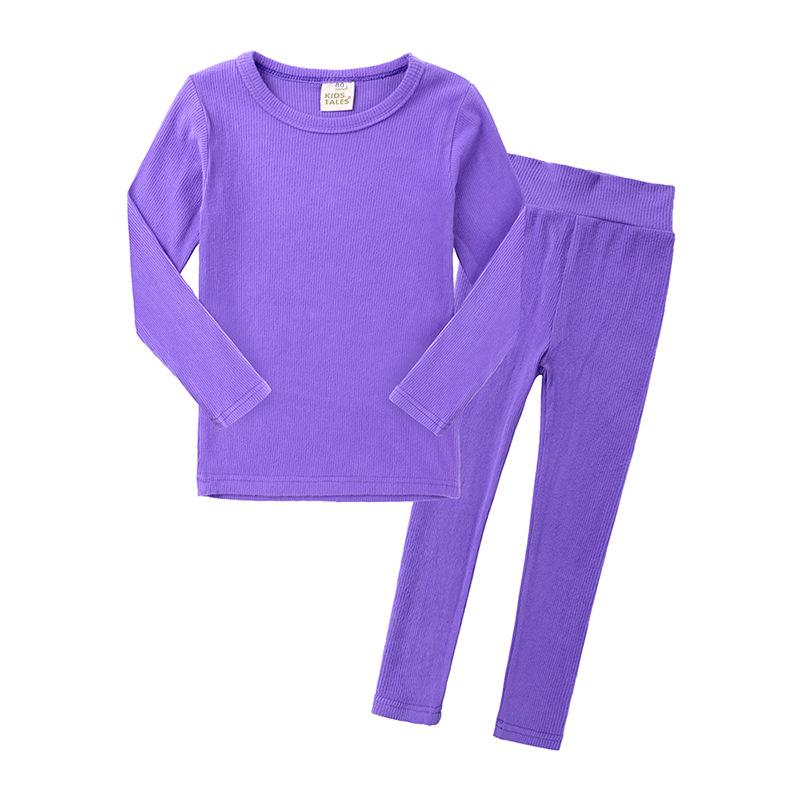 Kids Long Sleeve Thermal Fleece Pajama Set for Toddlers and Children 80