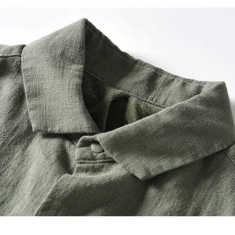 Herbst- und Winterwarmer Herrenmantel Täglich Lässige Fleecejacken für Herren Umlegekragen Baumwolle Leinen Knopf Verdicken Lockerer Mantel