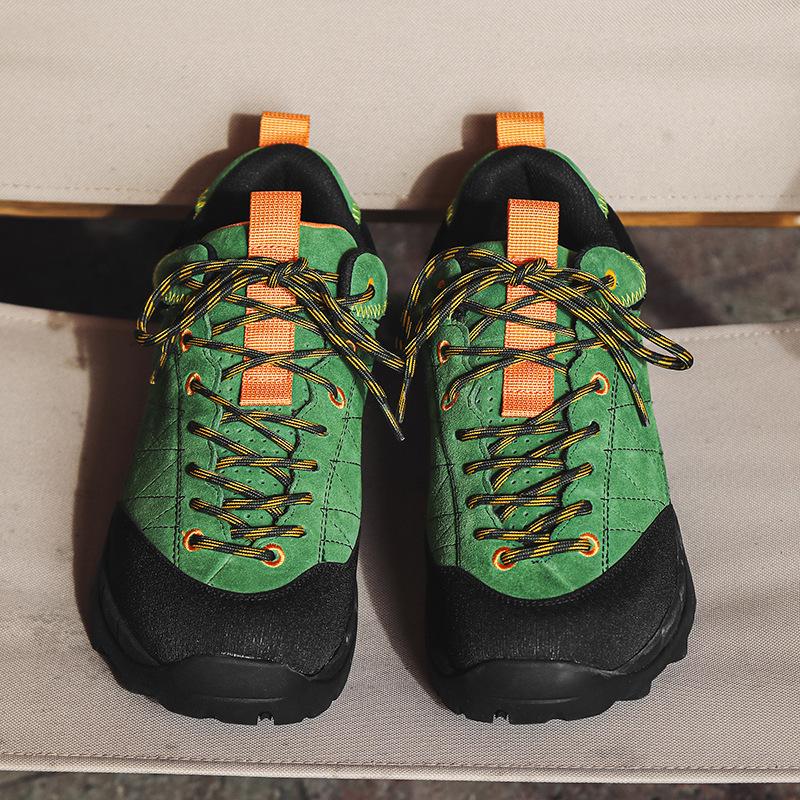 

Осень 2025 новые дышащие мужские кроссовки для хайкинга, повседневная спортивная обувь для активного отдыха, горного туризма и хайкинга, нескользящая обувь на платформе Female code 36 зелёный