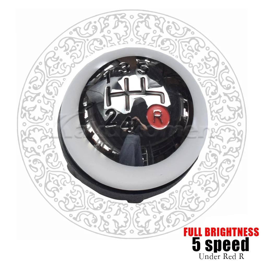 6 Speed Gear Shift Knob Shift Transmission Lever Knob Manual For Fiat 500 2012-2018 Chrome+Red 55344048