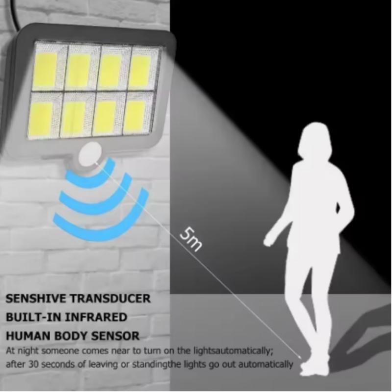 LED Outdoor Solar Powered Human Body Induction Lamp Split Type Courtyard Lamp Solar Charging Courtyard Garage Porch Lighting