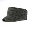 Vintage Washed Cotton Military Cap for Men Women Summer Breathable Flat Top Hat Sun Protection Outdoor Casual Cadet Cap Peaked Hat