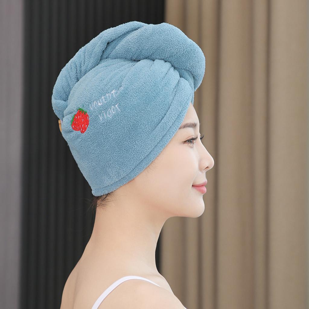 Thickened Quick ,drying Coral Fleece Hair Dryer Cap Shower Cap Head Towel