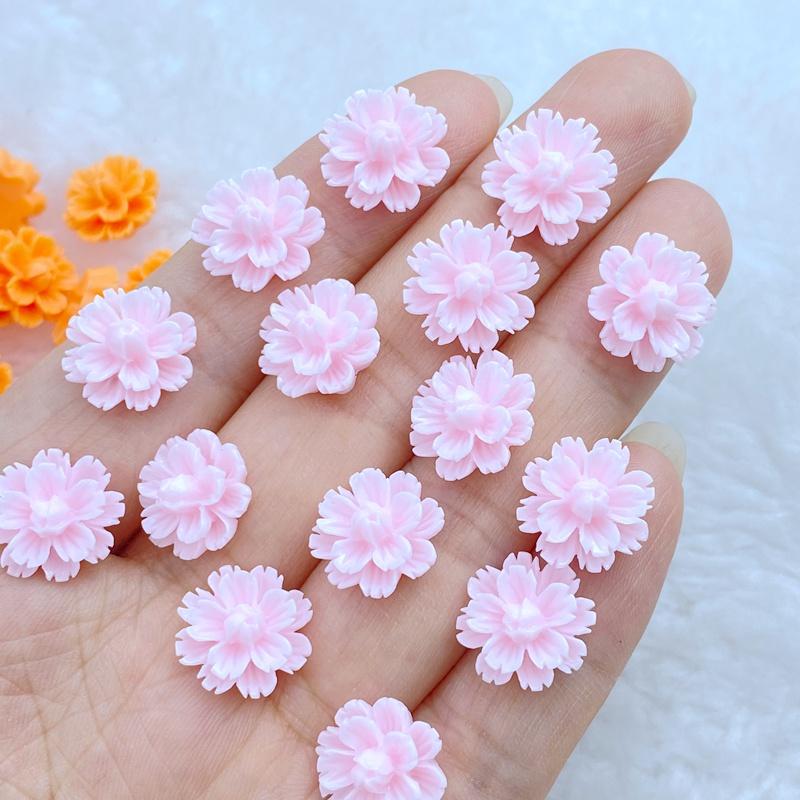 

60Pcs New Cute 12mm Mini Little Flower Series Resin Flatback Ornament Jewelry Making Manicure Hairwear Accessories