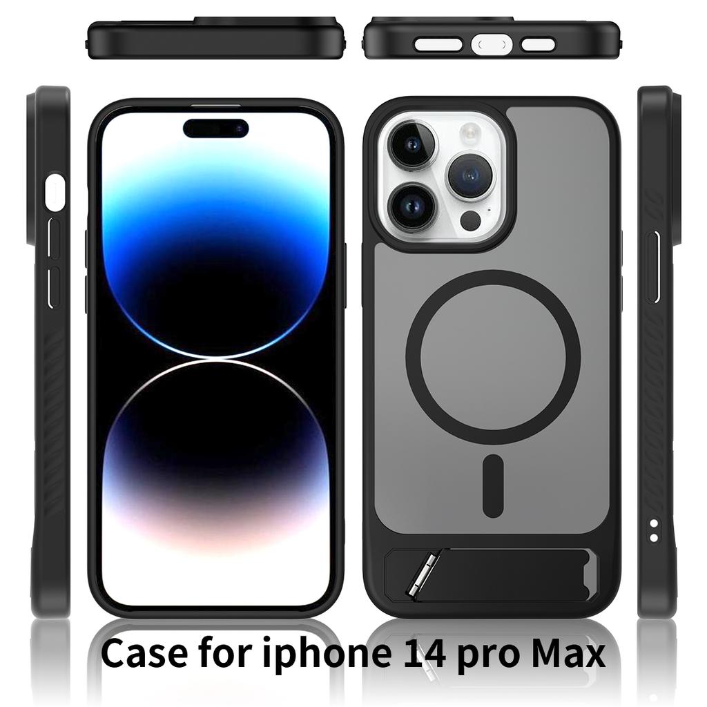 Stand Holder Matte Phone Case for Magsafe Mag Safe Iphone 16 E 15 Pro 14 Plus 13 Pro Max 12 14Pro 13Pro 16Pro 15Pro Magnetic Stand Phone Cover
