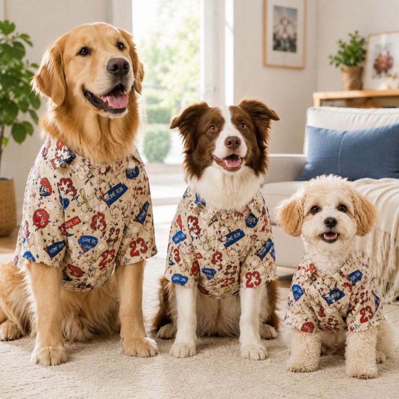 Lightweight Pet Shirt Dogs Cats - Hawaiian Print Cotton Tee XS To 4XL Breathable Casual Wear