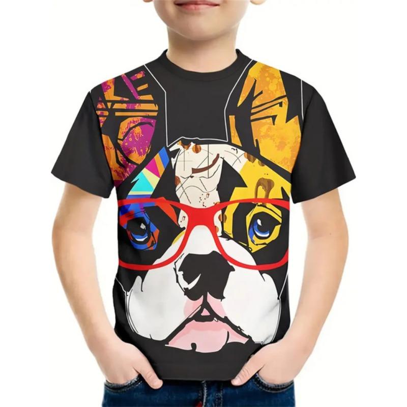 3d Print Retro Animal Top Tee Shirt Kids Boys Clothes Short Sleeve Casual Children's Clothing Fashion T Shirt For Boys