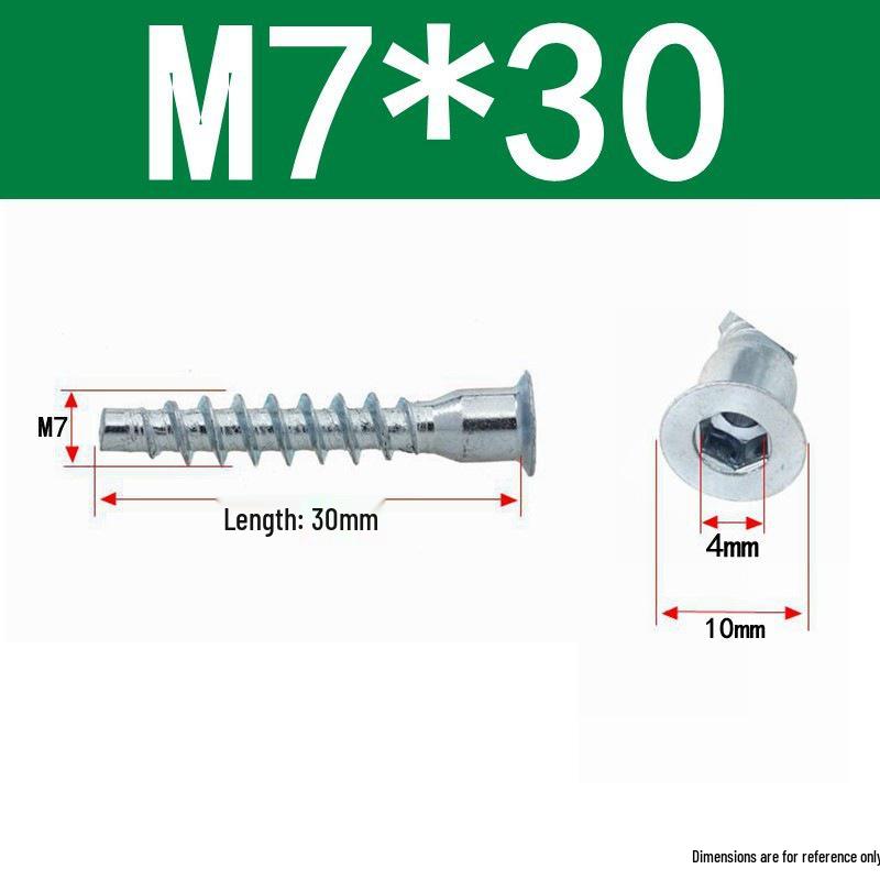 Parafusos Auto-atarraxantes para Madeira com Cabeça Escareada e Soquete Hexagonal Overmountain M5/M6/M7 para Reparo de Móveis.