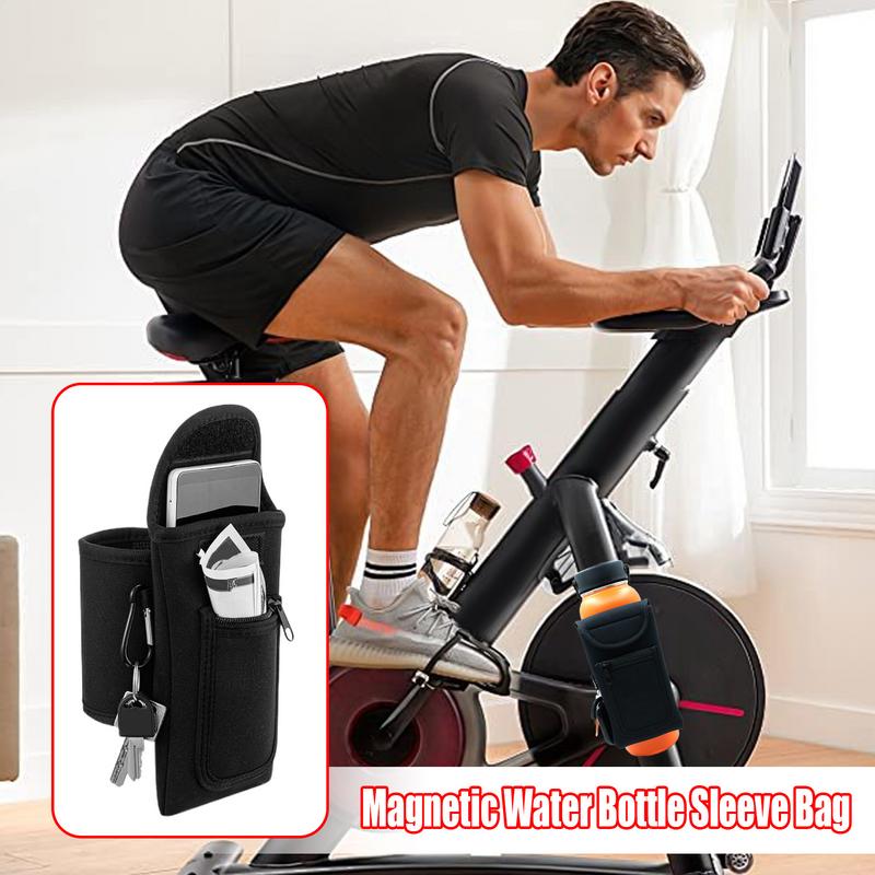 Gym Magnetic Bottle Sleeve Water Bottle Carrier with Phone Holder Stable Water Bottle Carrier Convenient Water Bottle Carrier