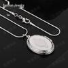 Oval Photo Frame Pendant Necklace - 925 Silver Clavicle Chain, Hot-Selling European/American Jewelry