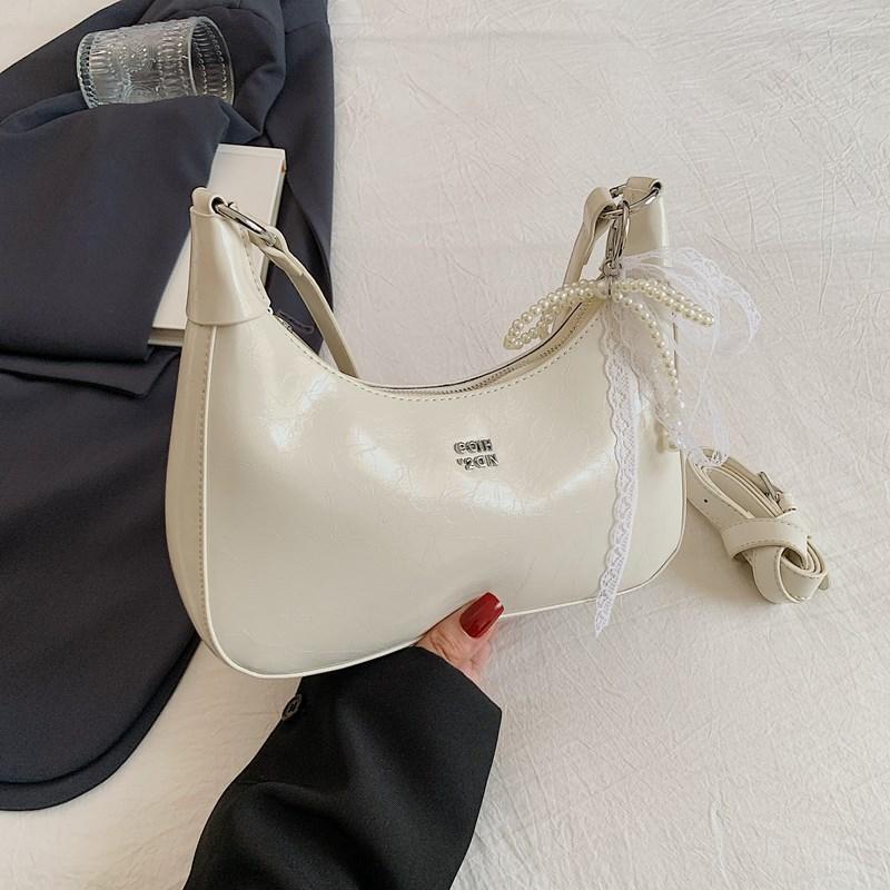 

Высококлассная и нишевая сумка подмышку, летняя стильная одноплечевая сумка с плиссированной текстурой no pendant белый