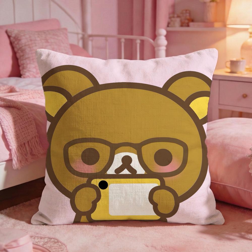 RRirakkumas Cute Bear Cushion Cover Premium Comfort Reversible Pillow Cove Two In One Design For Any Room Car Interior