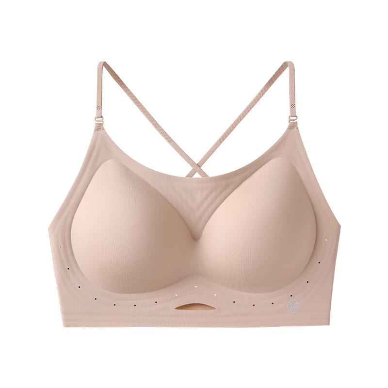 Dámská bezešvá podprsenka Push-Up bez kostic s odnímatelnými ramínky a krásným designem s otevřenými zády