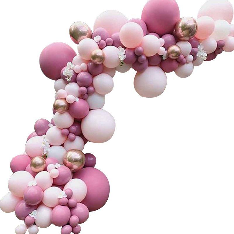 Macaron Pink Balloon Combination Set Girl Birthday Balloon Scene Arrangement Marriage Proposal Scene Arrangement