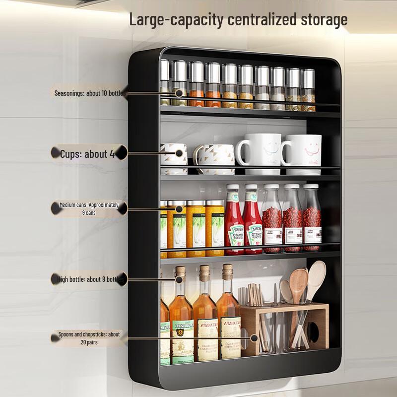 No-Drill Wall-Mounted Kitchen Spice Rack