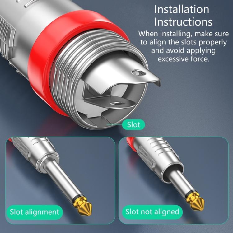 Professional Male Connector 6.35mm Gold Contacts Metal Housing Secure Threaded For Broadcasters Live Sound