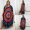 European-American Rayon Print Plus Size Beach Cover-Up Dress & Long Robe
