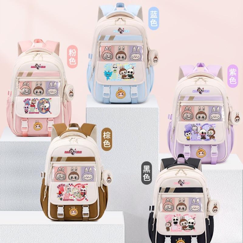 School Bag School Bag Primary School Students Large Capacity Burden Reduction and Decompression Backpack 3-5-6 Grade Cartoon Spine Protection Backpack