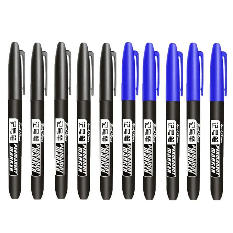 6/10 PCS Permanent Marker Pen Manga Drawing Markers Black Blue Red Waterproof Ink Sketch Pens Stationery Art School Supplies