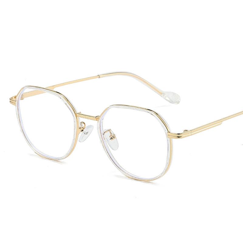 New Style Eyeglass Frames Polygon Shape Anti Blue Light Man Glasses TR90 Material Trendy Stylish Women's Glasses Frame