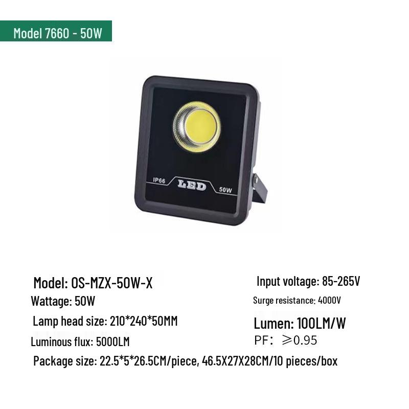 500W Waterproof LED Floodlight for Outdoor, Workshop, and Construction Site - Super Bright High-Power Spotlight