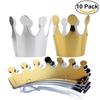 10Pcs Happy Birthday Paper Hats Cap Prince Princess Crown Party Decoration for Boy Girl 5Pcs Silver/5pcs Gold Crown