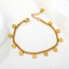 Fashion Beach Tassel Bracelet for Girls, Dating Jewelry Vintage Elegant Stainless Steel Gold-plated Bracelet Accessory