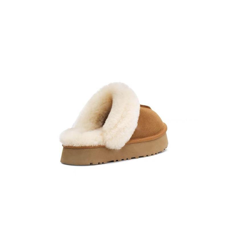 Women's New Thick-soled Snow Boots with Anti-slip Toe, Flat Bottom, Half-trap Cotton Shoes