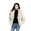 Winter new white duck down fox big fur collar down jacket women's short fashion loose thickened warm jacket
