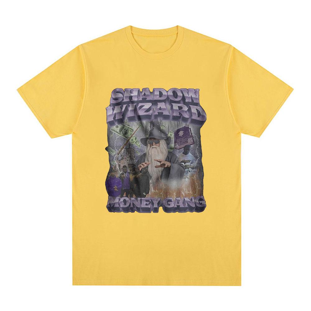 Shadow Wizard Money Gang Meme Graphic T-shirt Men Fashion Vintage Short Sleeve T-shirts 100% Cotton Casual Oversized Tee Shirt