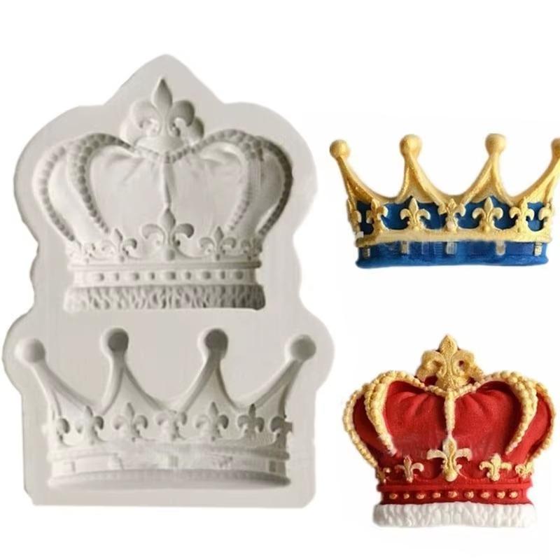 Creative 3D Crowns Princess Silicone Mold Fondant Cake Cupcake Decorating Tools Clay Resin Candy Molds Kitchen Baking Supplies