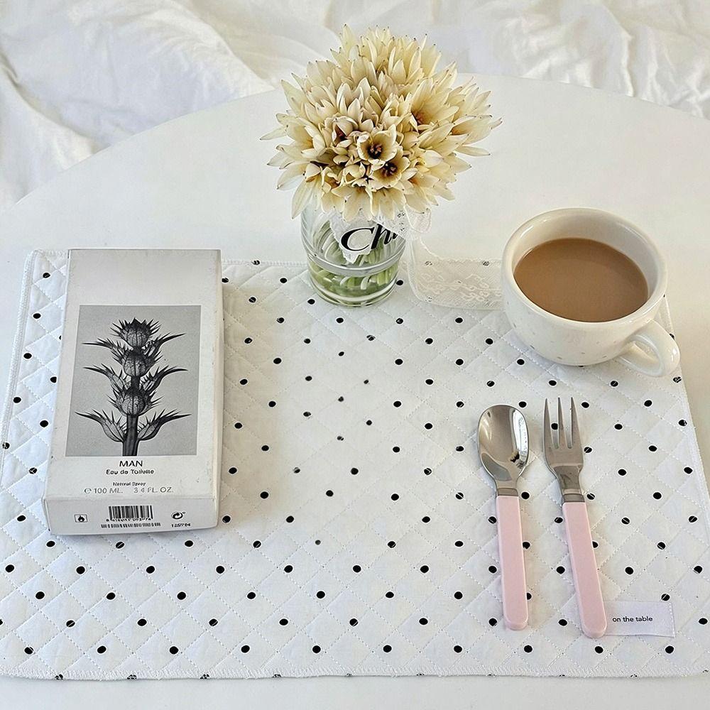 Cotton Heart Shaped Placemat Insulated Cup Mat Cute Kitchen Table Mat  Kitchen