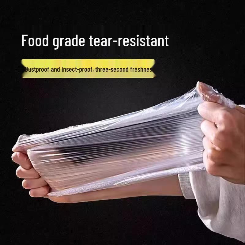 

Household PE Cling Film Covers - Odor, Dust & Oil Resistant, Disposable Bowl Covers for Refrigerators 50 pcs Food-Grade Thick Type