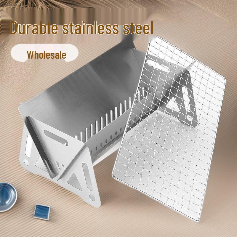 Ultralicht Opvouwbaar Roestvrij Staal Buiten Grill & Vuurkorf