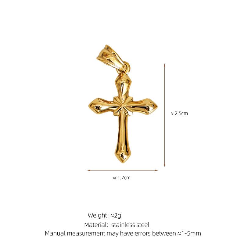 Non Tarnish 14k 18k Gold Plated 316L Stainless Steel Pendant Christian Cross Charms for Necklace Bracelet Jewelry Making