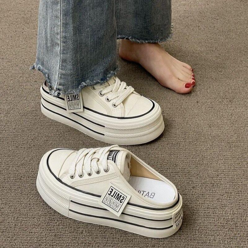 Summer New Thick Slippers Fashion Casual Women Sandals Canvas Bottom Heightening Shoes Female Indoor Women Low Sneakers
