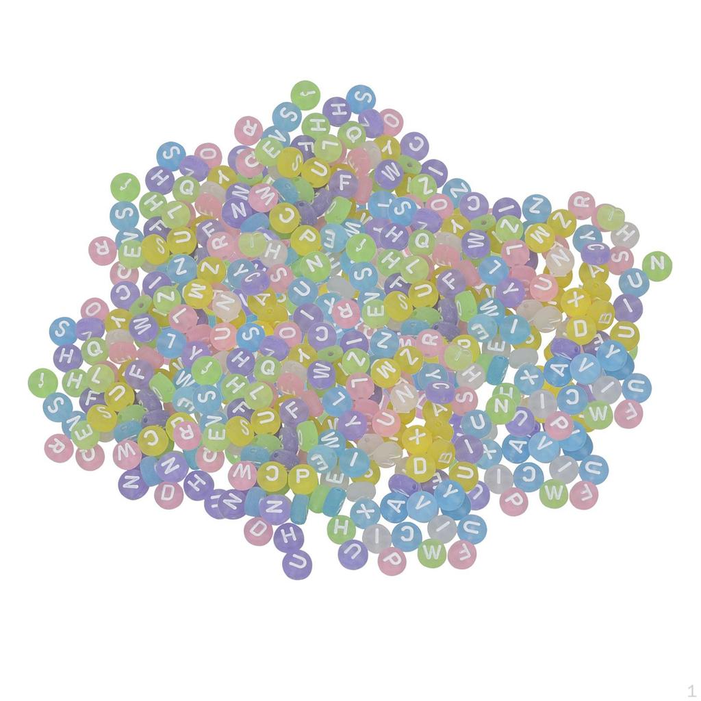 200 Pieces Acrylic Jewelry Beads 1.5 Mm Hole Loose Beads, Alphabetic Number Bead, for Key Chains