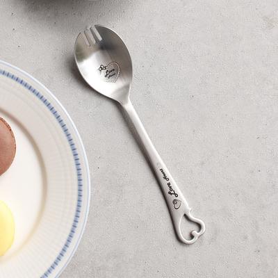 (Love Heart) Children's Fork and Spoon (Lunchbox Spoon)